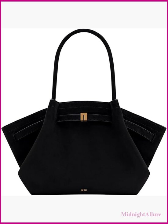 Handbags - Medium Tote Bag Faux Suede Magnetic Snap Closure